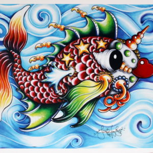 Pucker Fish on Blue Limited Edition Print