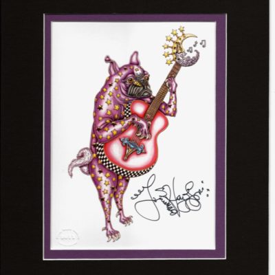 Pug Playing Guitar 8″ x 10″ Double Matted Print