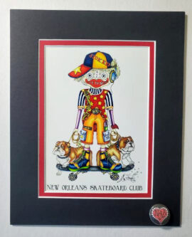 New Orleans Skateboard Club Double Matted 8" x 10" Giclee, signed