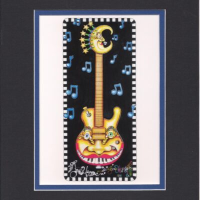 Piano Mouth Guitar Fine Art Giclee, matted to fit an 8″ x 10″ frame