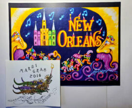 NEW ORLEANS SECOND LINE limited edition giclee, Signed BONUS 2016 Gator print