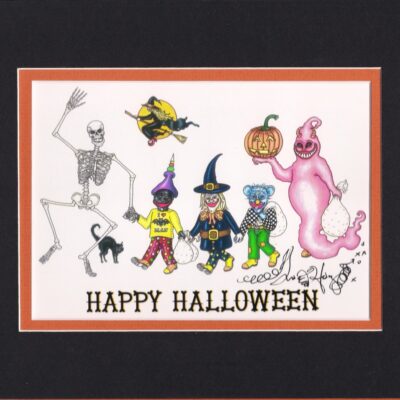 Happy Halloween Fine Art Giclee, matted to fit an 8″ x 10″ frame