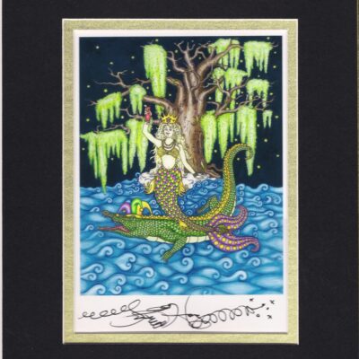 Mardi Gras Mermaid Fine Art Giclee, matted to fit an 8″ x 10″ frame