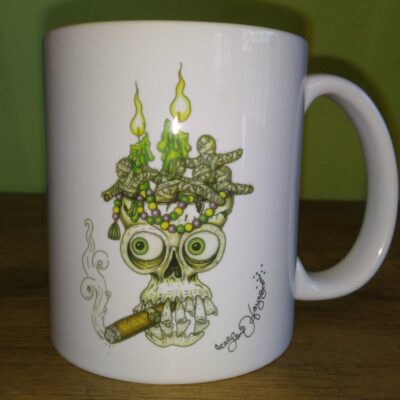 Voodoo Skull Smoking a Cigar 11 oz. ceramic mug
