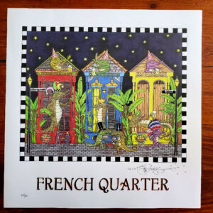French Quarter Shotgun House, triple embossed, signed and numbered