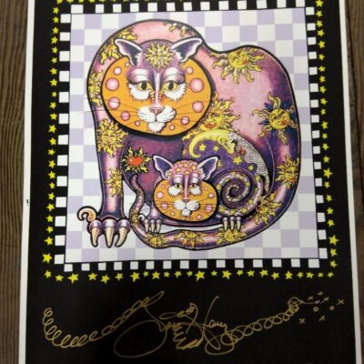 Sun & Moon Kitty HAND PULLED SERIGRAPH, signed & remarqued 20″ X 26″