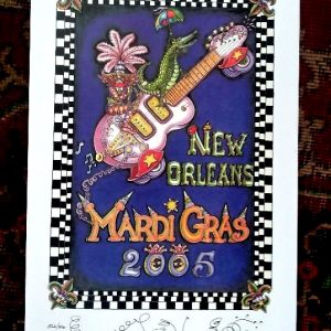 Mardi Gras 2005 lithograph, signed and numbered by Jamie, 12 x 16 inches