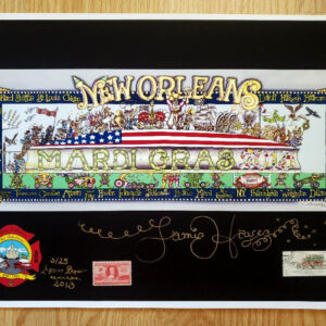 Mardi Gras 2013, Super Bowl Limited Edition Fine Art Giclee, signed, Black Background