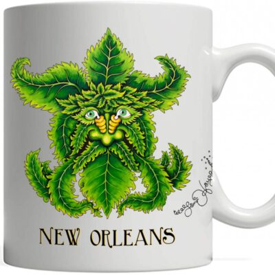 Leaf Man Fleur De Lis 11 oz. ceramic mug