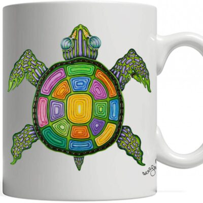 Rainbow Turtle 11 oz. ceramic mug