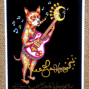 Dog Playing Guitar Fine Art Giclee, signed, Black Background 4/10 Artist Proof