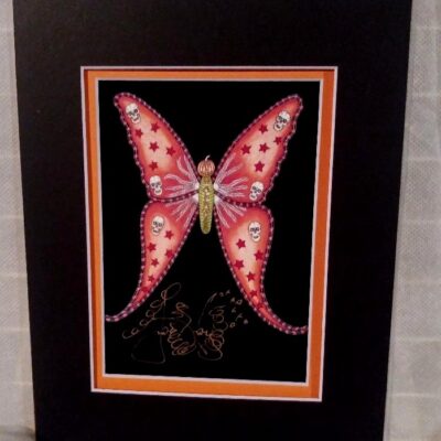Halloween Butterfly, matted to fit an 8″ x 10″ frame black background