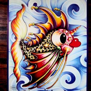 2003 Pucker Fish on Blue Limited Edition Print