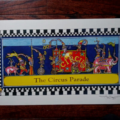 The Circus Parade Limited Edition Print, signed 11 x 24 inches