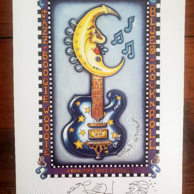 Crescent City Guitar, limited edition signed print