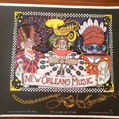 New Orleans Music HAND PULLED SERIGRAPH, signed & remarqued 20″ X 26″