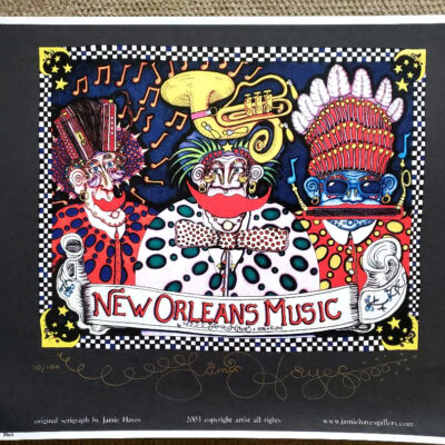 New Orleans Music HAND PULLED SERIGRAPH, signed & remarqued 20″ X 26″