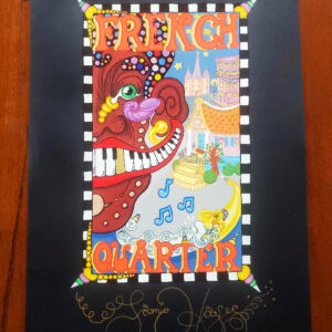 ¨French Quarter¨ Hand-pulled serigraph, signed & remarqued black background