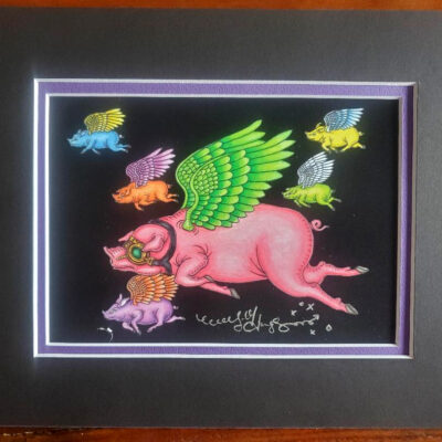Flying Pigs, matted to fit an 8″ x 10″ frame
