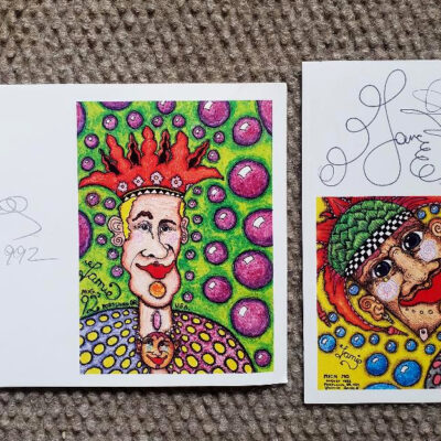Set of 2 early Jamie Hayes prints, signed 1992
