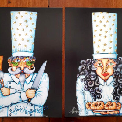 Mr & Mrs. Chef, Set of 2 Fine Art Prints, signed