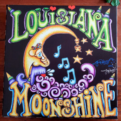 Louisiana Moonshine Giclee on Canvas, signed, 16″ x 16″