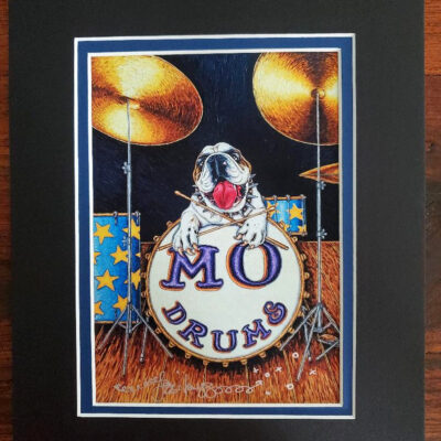 Mo Drums , double matted, 8 x 10, signed