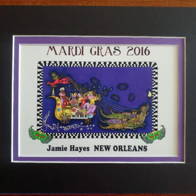 Mardi Gras 2016, double matted, 8 x 10, signed