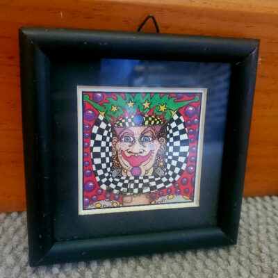 Framed “Veletision” print, early Jamie Hayes 5×5 inches