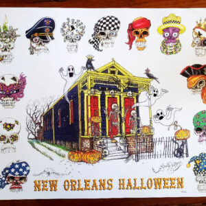New Orleans Halloween, 12 x 16 inches, signed