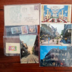 Assorted Vintage Mardi Gras postcards, stamps, cover envelope plus 3 5x7 Jamie Hayes prints