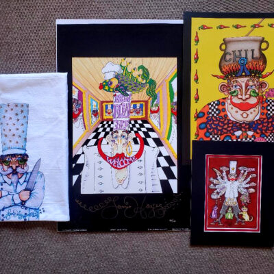 4 pc. Chef print set ¨New Orleans Chef¨ Hand-pulled serigraph, signed and more