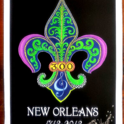 New Orleans 300th Anniversary giclee, black background, signed and numbered
