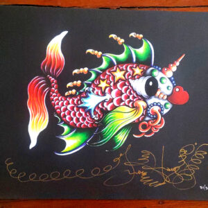 Pucker Fish Limited Edition Fine Art Giclee, signed, Black Background