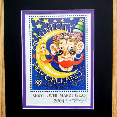 Moon over Mardi Gras 2004, double matted, 8 x 10, signed