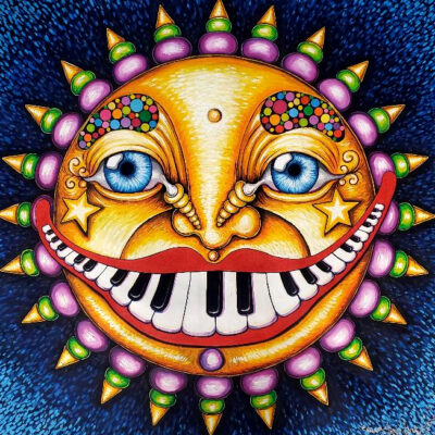 Piano Mouth Sun, Original Oil Painting