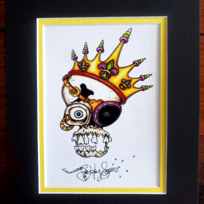 New Orleans Skull double matted, 8 x 10