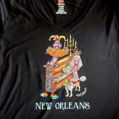 Dog Jazz Trio T-Shirt, XL, Black, Hanes V neck, 100% cotton