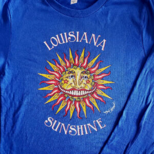 Louisiana Sunshine T-Shirt, XS, Royal, Hanes crew neck long sleeve, 100% cotton