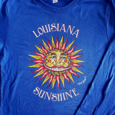 Louisiana Sunshine T-Shirt, XS, Royal, Hanes crew neck long sleeve, 100% cotton