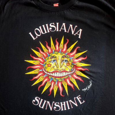 Louisiana Sunshine T-Shirt, 3XL, Black, Hanes crew neck, 100% cotton