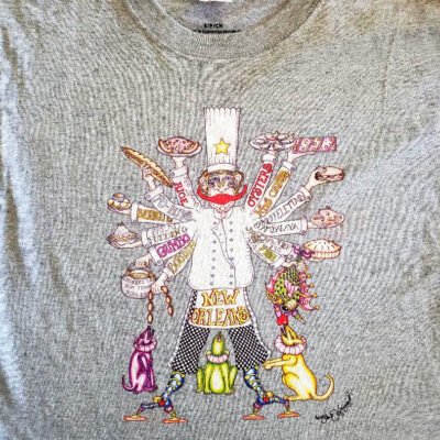 New Orleans Chef T-Shirt, S, Heather Grey, Hanes crew neck, 100% cotton