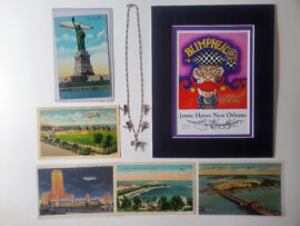 20" Sterling Silver Blimp Necklace with Jewels Plus Bonus Vintage Zeppelin postcard