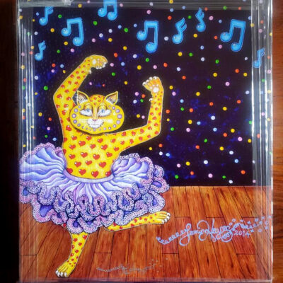 Tutu Kitty Giclee on Canvas, signed, 16″ x 20″