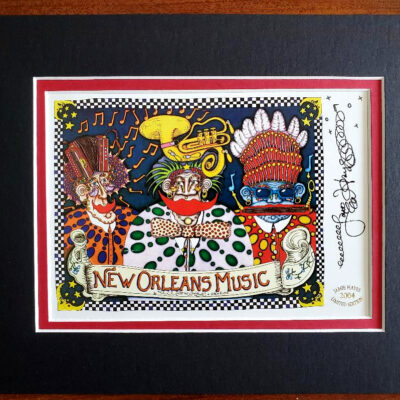 New Orleans Music double matted, 8 x 10, signed