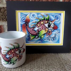 Pucker Fish signed print plus FREE Pucker Fish 11 oz. ceramic mug