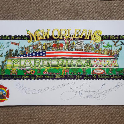 Mardi Gras 2013, Super Bowl Print, signed, 16 x 30 inches