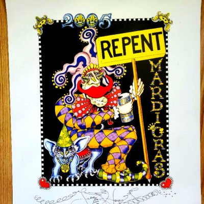 “Repent” HAND PULLED SERIGRAPH, signed 20 x 26 inches