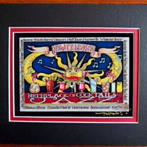 Birthplace of Cocktails and Jazz double matted, 8 x 10, signed, black background