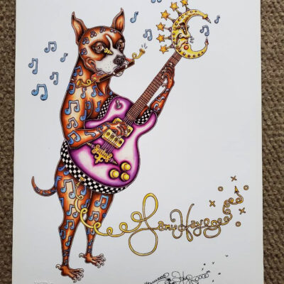 Boxer Playing Guitar Limited Edition Print